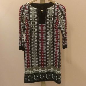 Printed Aline Dress with 3/4 Sleeves
